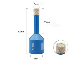 JUSTINLAU Multi Specification M14 Brazed Diamond Drill Bit Marble Ceramic Tile Glass Granite Threaded Hole Clamp Drilling Tool