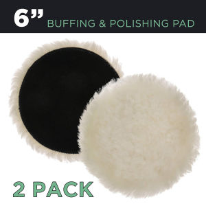2Pcs 6 Inch Wool Buffing Pads Polishing Pad for Car Detailing Hook and Loop Buffing Pad for Orbital Buffer