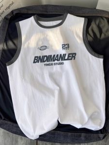 Áo Thun Cotton Nam Mùa Hè Dáng Rộng Không Tay in Họa Tiết Thể Thao Thường Ngày Thời Trang Mỹ