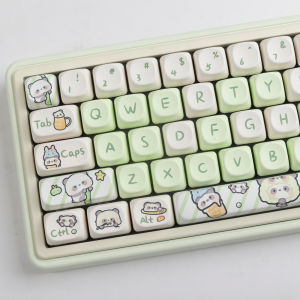 Creamy Green Panda Key Cap Panda Cute Moa High Square Sublimation Ningzhi 68 75 98 S99 104