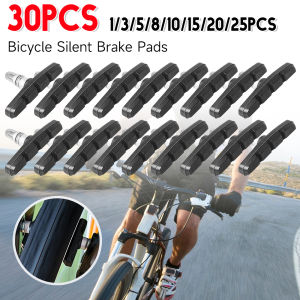 1-30PCS MTB Road Bicycle Silent Brake Pads Cycling V Brake Holder Pads Shoes Rubber Blocks Durable Riding Cycling Accessories