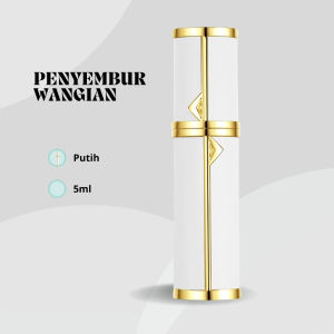 ABTravel 5ml Perfume Atomizer Bottom Pressed Refillable Perfume Bottle Reusable Spray Travel Mini Leather lychee pattern Gold Trim Aluminum Alloy Perfume  Dispenser