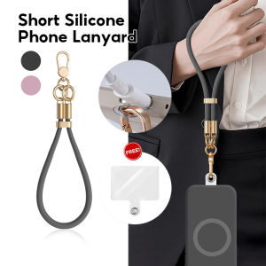 Phone Lanyard Wrist Strap Soft Silicone Anti-loss Adjustable Short Lanyard for Mobile Phone