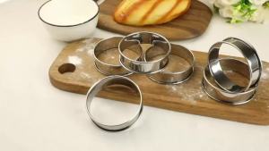 XMSJ | 1Pcs 304Stainless Steel Muffin Tart Rings Fruit Pie Cake Cookie for Food Making Double Rolled Tart Ring Kitchen Accessory 8/10cm