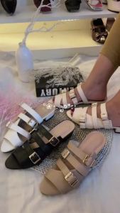 Da 17 sendal wanita hak tahu runcing gesper 3cm MEDELINE