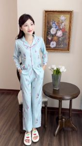 Đồ bộ mặc nhà (Bunnysky) quàn áo nữ mẫu pizama tay dài bộ sau sinh thu đông vải mềm đẹp