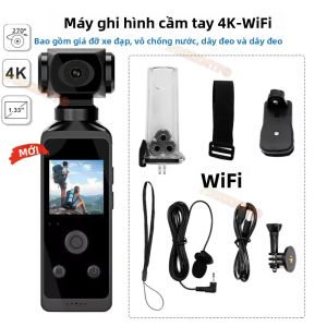 Camera Hành Động WiFi Ultra HD 4K/5K 270 Độ °   Camera Thể Thao Mini Có Thể Xoay Được Với Vỏ Chống Nước Cho Mũ Bảo Hiểm Xe Đạp Du Lịch Máy Ghi Âm Lái Xe 1080P