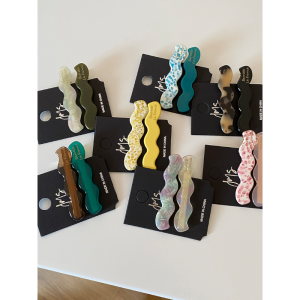 Fashionable Korean Style Wave Acetate Hair Clips Set  outside Side Bangs Clip Women Stylish Versatile Hair Accessories