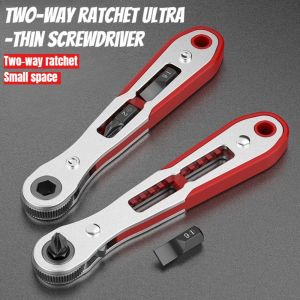Right Angle Screwdriver Set Mini Ratcheting 90 Degree Offset Screwdriver Pocket Low Profile Ratchet Wrench Bit Socket Set