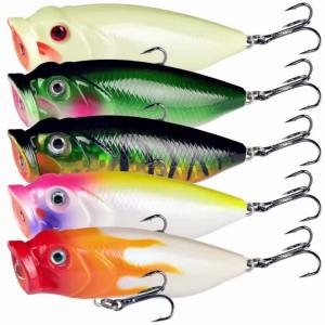 1pcs Topwater Popper Fishing Lures 3D Eyes Crankbait Wobbler 8cm 14g Hard Baits
