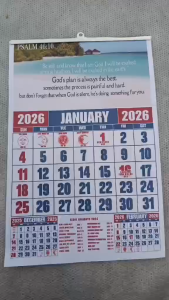 Murang kalendaryo 2026 Customized Commercial Calendar Bible Verse Motivational Inspirational. Qoutes Design 12Pages Lowest Price Calendar  TOP CALENDAR