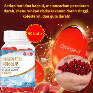 【Three Highs Nemesis】Menurunkan Lemak Darah Meningkatkan Kualitas Tidur Minyak Krill Berkualitas Tinggi Untuk Suplemen/Permen Gel Astaxanthin Minyak Krill Antartika Laut Dalam