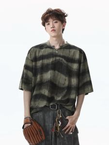 WUKONGYOUHUO | Retro American Stripe Thick Design Sense Loose Short Sleeve T Shirt