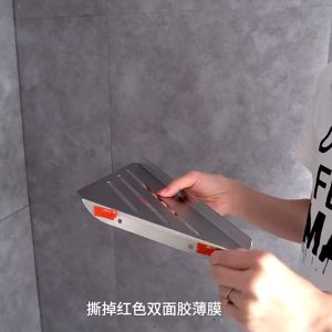 ชั้นวางของเข้ามุม ติดผนังไม่ต้องเจาะ ชั้นวางของในห้องน้ำ สแตนเลส304 ✔️พร้อมส่ง