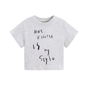 White Pure Cotton Short Sleeve T-Shirt Women Summer Letter Print Street Style Slim Fit Short Top Sweet And Spicy Fashion