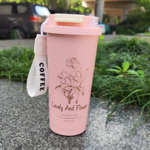 Thermal Straw Dual Drinking Car Cup with Handle