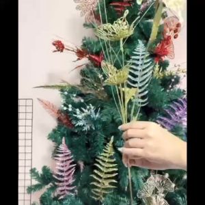 Yo-Fun Gold Pink Butterfly Christmas 3 Head Plastic Butterfly Home Decoration Holiday Christmas Tree Decoration