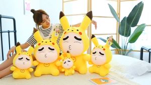 Gấu Bông Shin Pikachu (27cm---80cm) Thú Bông Shin Cosplay Pikachu Vải Miniso Siêu Mềm Mịn Hàng Loại 1 Chính Hãng