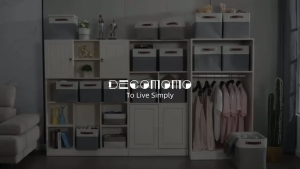 Fabric Linen Storage Basket Collapsible Storage Bins for Kids Toy Cloth Storage Organizer Leather Handle