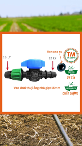 Bịch 50 cái Van khởi thuỷ ra ống nhỏ giọt 16mm rải luống kèm ron cao su phụ kiện dùng cho ống PVC/HDPE (VK-16-12)