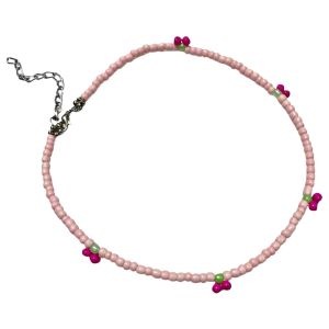 Pink Berry Beads Necklace Kalung Manik Beads Pinkish Pinky Cherry