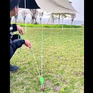 Adjustable Pulley Guy Lines 4M 4mm Reflective Nylon Rope Windproof Canopy Hanger Cord with Carabiner for Tent Clothesline Hammock
