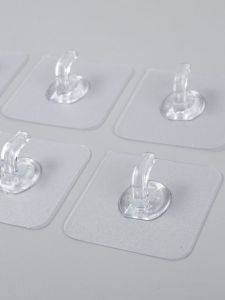 Transparent Bull Horn Adhesive Hooks: No Drilling Required