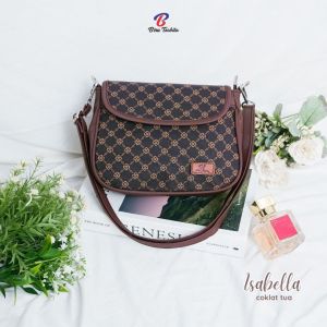 Tas slempang wanita terbaru Isabella motif terbaru/ Tas wanita viral 2024/ Tas terbaru biru tsabita