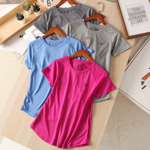 Hard Brick Fabric! Elastic Quick-Drying Running Yoga T-shirt Womens Summer Sports Short Sleeve round Neck Breathable Workout Clothes