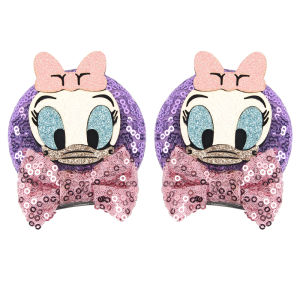 Herocross | Disney Glitter Disney Cartoon Minnie Mouse Ears Bow Hair Clips Kids Festival Hairpins DIY Party Barrettes Girls Hair Accessories