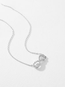 MoDian S925 Sterling Silver Mobius Clavicle Chain Simple Elegant Infinity Love Korean Style Fashionable Necklace Trendy Ins Style