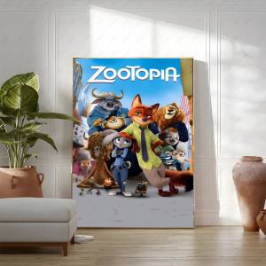 Bandai | Zootopia Hoạt Hình Dán Tường Có Thể Tháo Rời Tự Dính Nghệ Thuật Tranh Tường Cho Văn Phòng Nhà Phòng Khách Phòng Ăn Phong Cách Hiện Đại Trang Trí