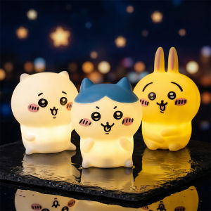 Bandai | Anime Giyikawa Kawaii Bedroom Desktop Decoration Hachiware Usagi Cartoon Vinyl Doll Night Light Luminous Toy Surprise Girl Gifts
