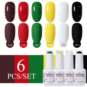 Clou Beaute 6pcs TPO & HEMA FREE Nail Gel Polish Set Bright Summer Color UV LED Soak off Gel Nail Semi Permanent Nail Varnish