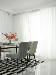 White Curtain Sheer Window Covering Light & Airy Privacy Sheer Lace Curtain With Ring For Bedroom