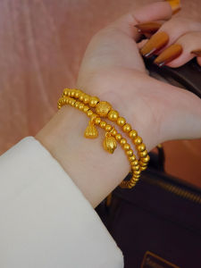 New Chinese Style Bracelet Womens Plain Bead Ball Ball Bracelet Eight Sides Bring Wealth Lucky Bead Fashion Jewelry Accessory