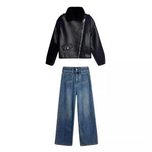 VKSOD | Winter Short Fleece Lined 2026 Leather Jacket Motorcycle Style Fur Coat