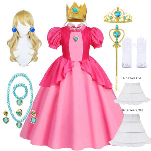 Peach Costume Girl Baby Kids Vestidos Party Dresses Carnival Halloween Costume