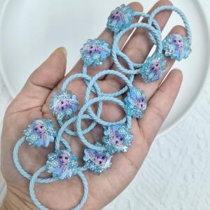 Princess Elsa Shiny Snowflake Hair Ties for Girls Childrens Bright Sparkling Hair Bands Hair Accessories Hair Ropes