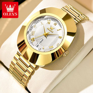 OLEVS 7008 Quartz Women Fashion Watch Gift Tungsten Steel Watchband Round-dial Wristwatch Week Display Calendar