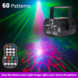 YSH Mini 2IN1 Disco LED Stage Strobe Light White Flashing Projector Remote Voice Control  DJ for Night club