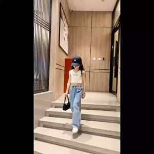 กางเกงยีนส์เด็กญ 3-18ปี กางเกงเด็กหญิง เกาหลี รับประกันคุณภาพ - 3 ปริมาณ