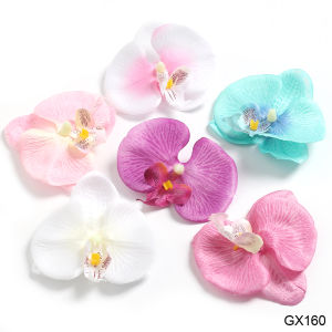 10 cái đầu Hoa Lan Hồ Điệp giả tường hoa nhà trang trí tiệc cưới hoa giả tự làm mũ Vòng hoa quà tặng trang trí bánh thủ công hoa giả thủ công