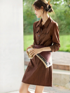 MOHANYIMEI | Vintage Style Belted Dress with Scarf Accessory