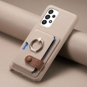 Ring Leather Phone Case for Samsung Galaxy S25 23 S21 FE S24 Ultra S22 Plus A54 A15 A25 A35 A55 Wallet with Card Holder Cover