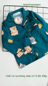 8 đến 42kg - Bộ pijama mặc ngủ cho bé trai bé gái size đại vải lụa hàn mẫu hoạt hình cao cấp mềm mát 089