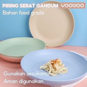 YooWoo Piring serat gandum gaya Jepang /bahan eco-friendly / 20 、23 、25 cm Round Plate Piring Saji