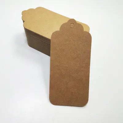 100pcs Kraft Paper Tags No Strings Handmade with Love Hang Tags Garment Tags for Candy/Gift/Cookies Display Packing Label Card