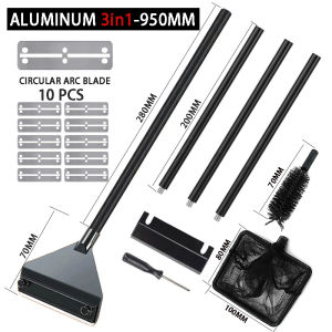 ZRDR | Aquarium Algae Remover Aluminum Alloy Stainless Steel Scraper Blade Fish Tank Glass Water Plant Grass Cleaning Tools Accessories
