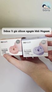 Ti giả Moyuum silicon Hàn Quốc cao cấp nguyên khối siêu mềm cho bé [Tặng kèm hộp đựng]